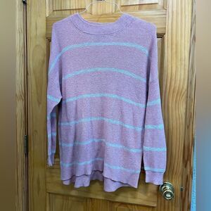 Blush and white striped American Eagle jeggings fit size M sweater